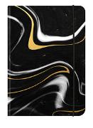 BLACK MARBLE - 12x17 cm - Blankbook - 240 blanko Seiten - Softcover - gebunden